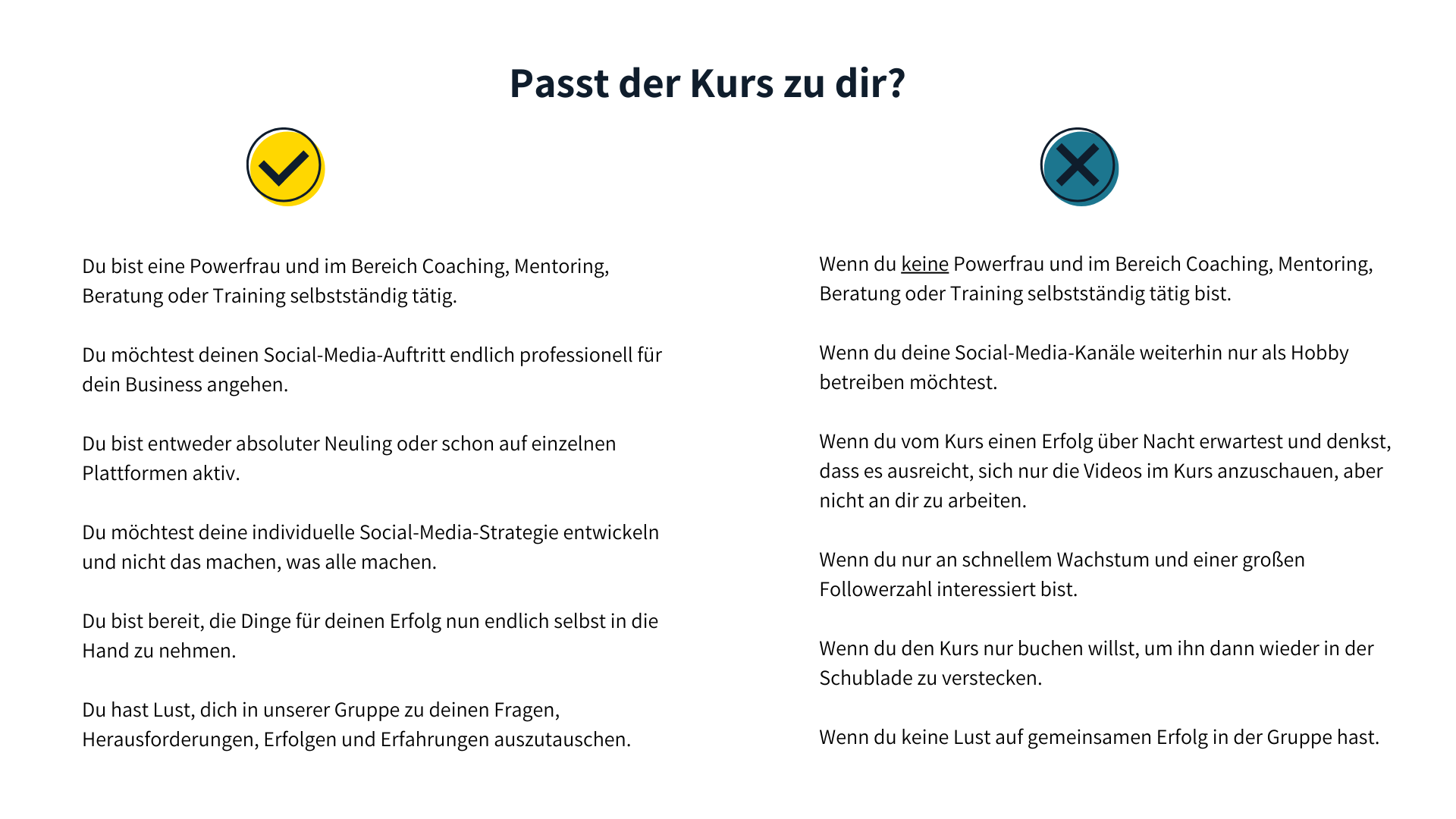Passt der Kurs zu dir